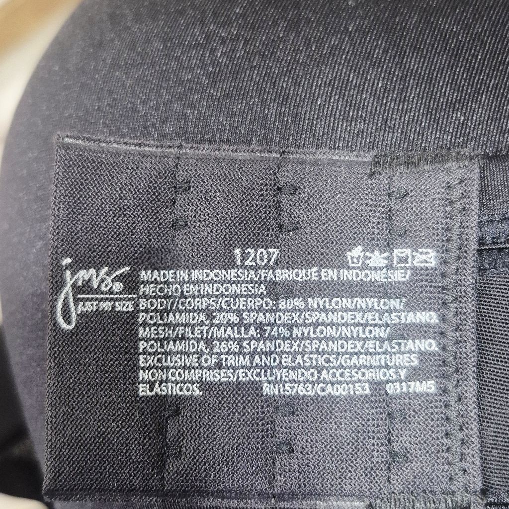 38c Just My Size Jms Mj1207 Perfect Shape T-Shirt Underwire Bra Black Nwt — image 7 of 7